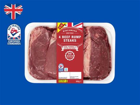 Birchwood 4 British Beef Rump Steaks Lidl Great Britain Specials