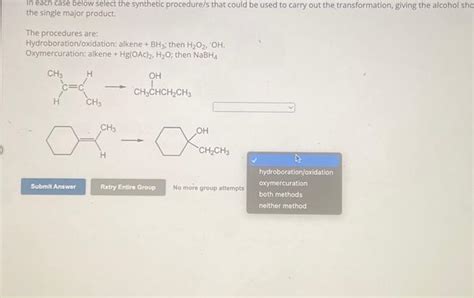 Solved In Each Case Below Select The Synthetic Procedure S Chegg