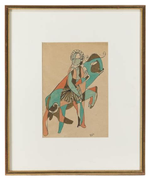 Lot - Béla Kádár, (1877-1955 Hungarian), Dancer with bull, Watercolor ...