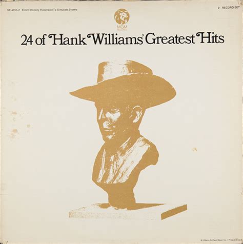 Hank Williams 24 Of Hank Williams Greatest Hits 1970 Gatefold Vinyl Discogs