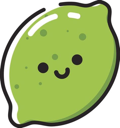 Happy Cute Kawaii Fruit Cartoon Emoji Lime Vinyl Decal Sticker