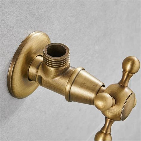 Luxury Faucet Replacement Parts 1 2 X 1 2 Antiuqe Brass Angle Stop Valve Filling For Faucet And