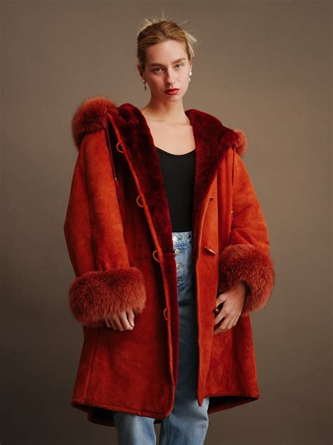 Vintage Leather And Fur Coat Clothing