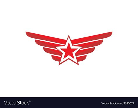 Star Wing Emblem Logo Royalty Free Vector Image