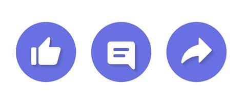 Like Comment And Share Icon Vector Isolated On Circle Button 10268625