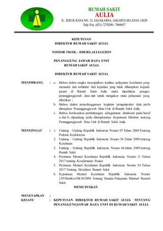 Sk Penanggung Jawab Data Pmkp Pdf