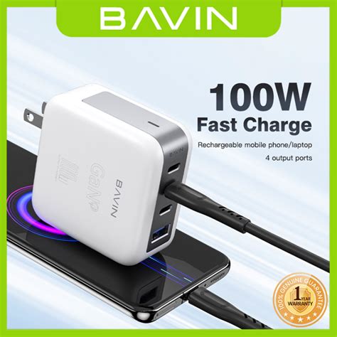 Bavin Pc W Gan Super Fast Charger Charging Ports Qc Pd