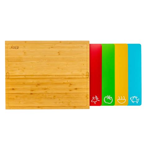 Buy Axer Large Bamboo Wooden Chopping Board Set With Flexible