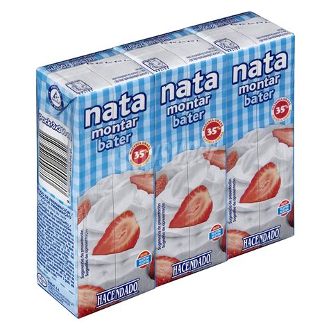 Hacendado Nata Para Montar Pack 3 X 200 Ml 600 Ml
