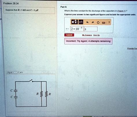 Solved What Is The Time Constant For The Discharge Of The Capacitors In Figure 1