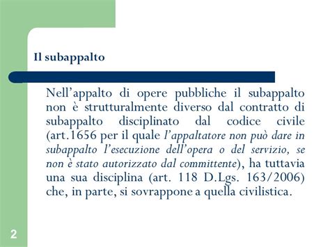 IL SUBAPPALTO Marzo 2009 Il Nuovo Codice Dei Contratti Ppt Scaricare