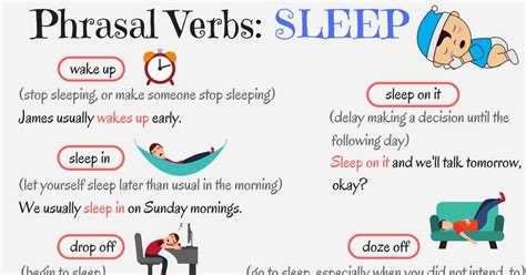 Useful Phrasal Verbs In English Sleep Eslbuzz