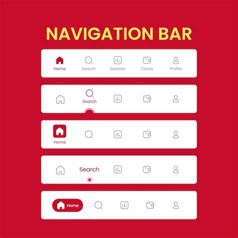 Premium Vector Navigation Bar Template With Icons