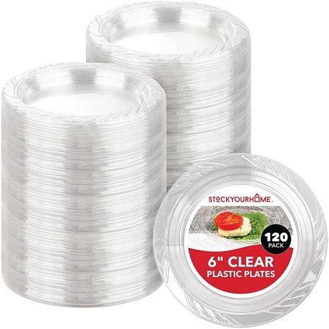 Clear Plastic Dessert Plates 120 Pack Disposable Clear Plates For