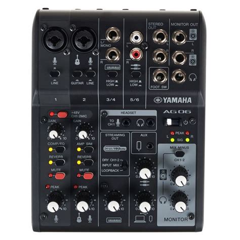 Audiopro Yamaha Ag06 Mk2 Black 6 Channel Mixer And Usb Audio Interface