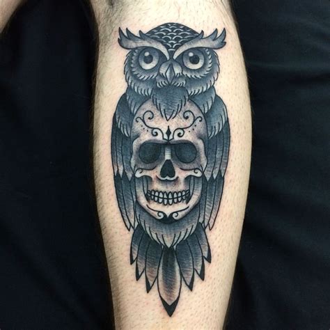 Tattoo / Owl / Skull / Pb / Diego Parroy | Body art tattoos, Owl tattoo, Eagle tattoos