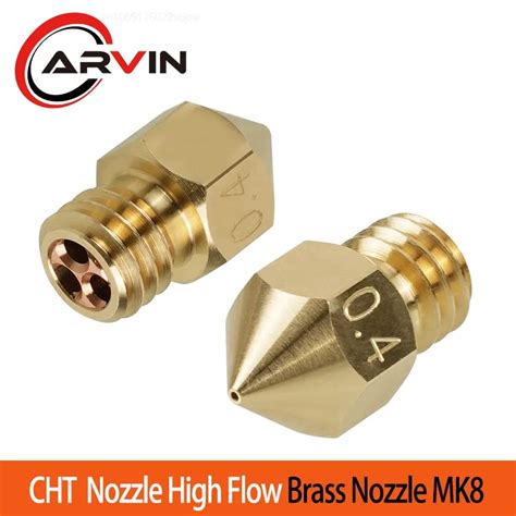 2023 New 0 4mm 0 6mm 0 8mm Clone Cht Nozzle Mk8 Brass Nozzles High Flow Three Eyes Print Head