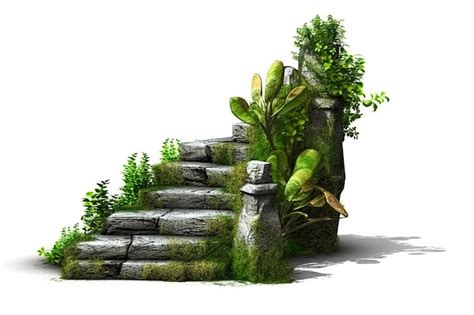 Un Conjunto De Escaleras Con Plantas En Ellos Foto Premium