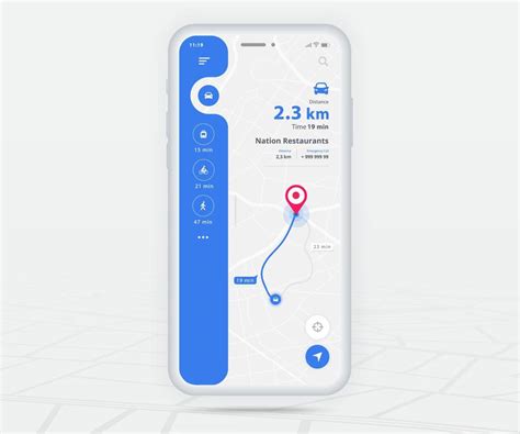 Map Gps Navigation App Ux Ui Concept Mobile Map Application