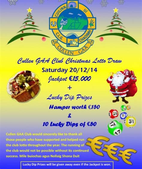 Cullen Gaa Club Christmas Lotto Draw Millstreetie