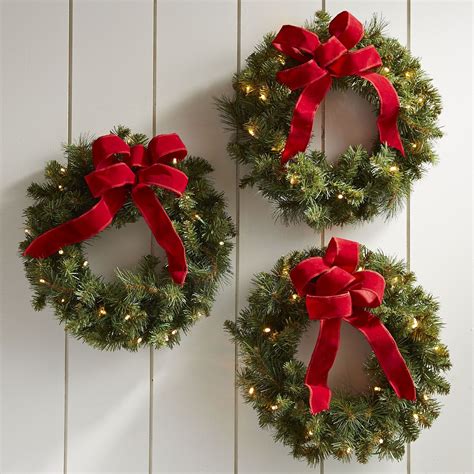 Pre Lit Led Wreath Set Christmas Floral Decor Christmas Wreaths Diy