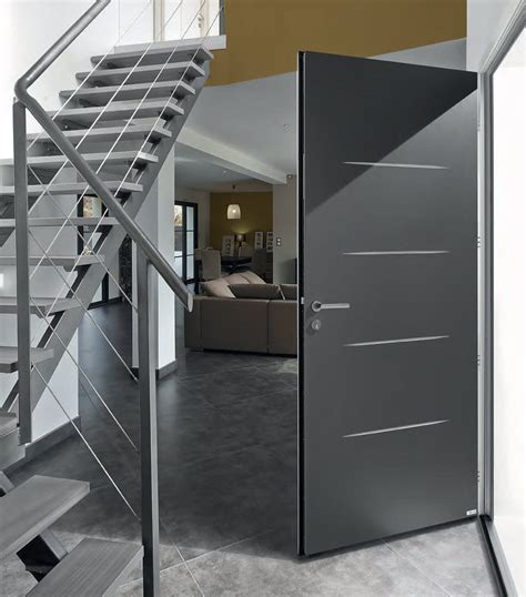 Porte D Entr E Griff Zilten En Aluminium Battante Contemporaine