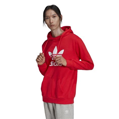 Adidas Originals Sweats à Capuche Adicolor Classics Trefoil Homme Rouge