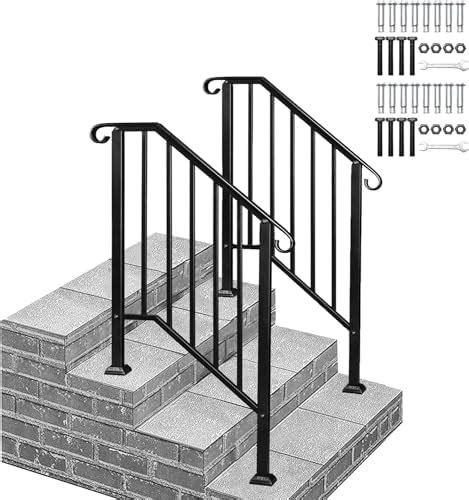 Pack Step Handrails For Outdoor Steps Wrought Iron Stair Railing