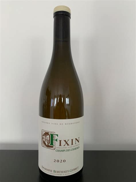 2020 Domaine Berthaut Gerbet Fixin Champs Des Charmes Blanc France