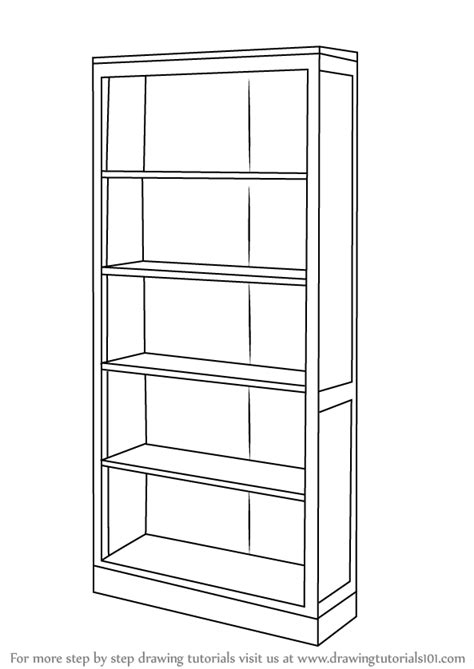 How To Draw A Book Shelf Furniture Step By Step