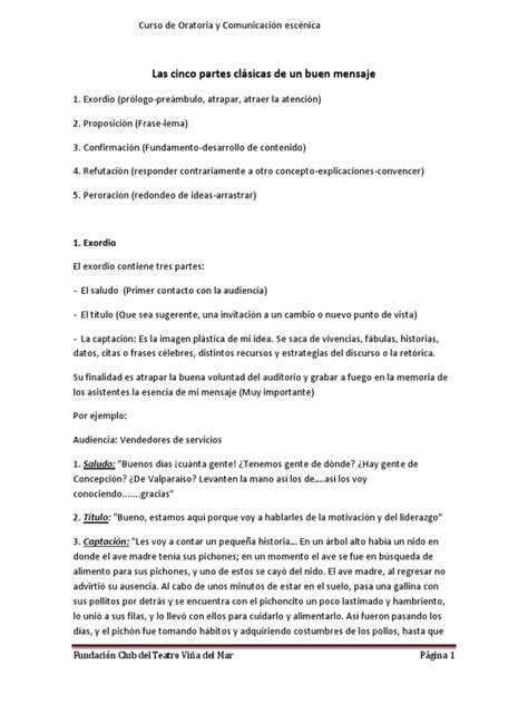 Las 5 Partes Del Discurso Pdf Retórica Desempleo