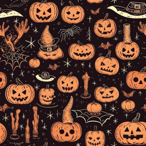 Premium AI Image | pumpkin pattern painting with black background