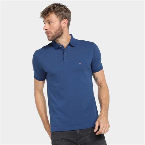 Camisa Polo Tommy Hilfiger Básica Masculina Marrom Zattini