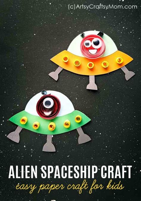 Paper Alien Spaceship Craft For Kids