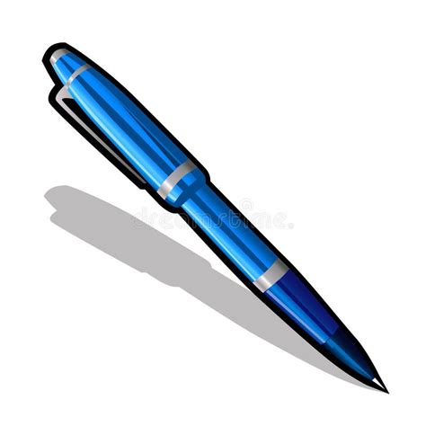 Blue Ballpoint Pen On A White Background Stock Vector Illustration Of