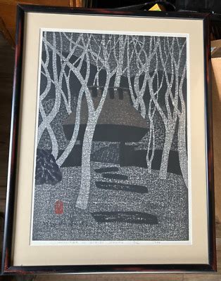 Kiyoshi Saito Woodblock Print Winter In Gie Ji Signed