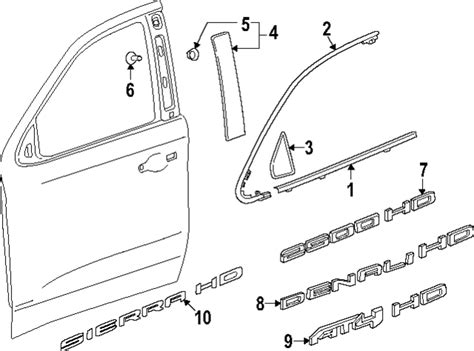 Gmc Front Driver Side Door Window Upper Reveal Molding