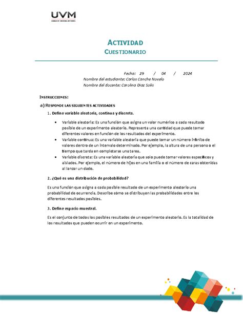 Act Cuestionario Estadistica Actividad Cuestionario Fecha