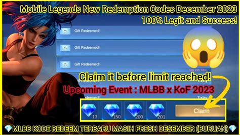 Hurry Up Mobile Legends Redeem Code December 30 2023 MLBB Diamonds