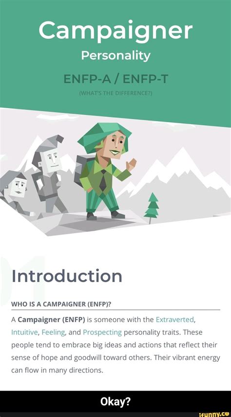 Campaigner Personality IN Introduction WHO IS A CAMPAIGNER ENFP A