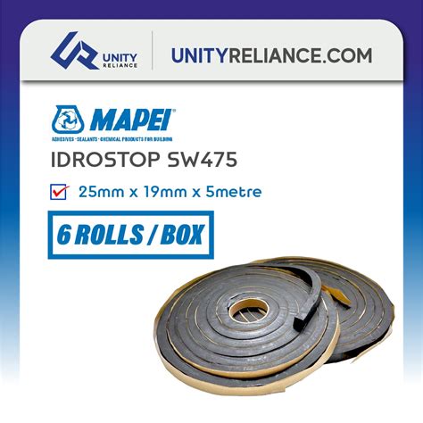 Mapei Idrostop Sw475 Sw300 Expandable Butyl Rubber Waterstop