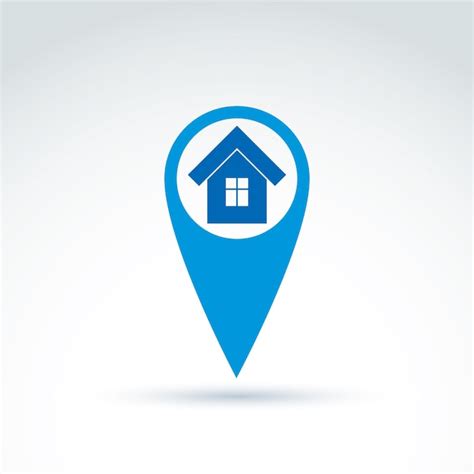 Premium Vector Vector Map Pointer With A House Icon Place Location