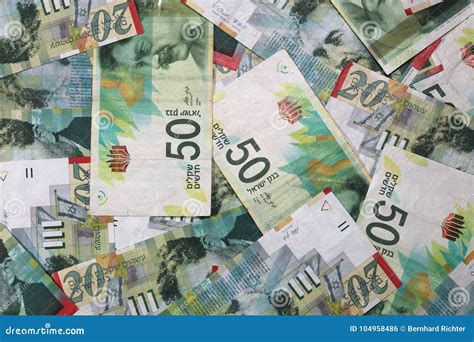 Israeli New Shekel Banknotes Stock Photo - Image of covering ...