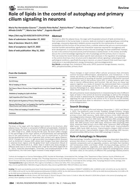 Pdf Role Of Lipids In The Control Of Autophagy And Primary Cilium