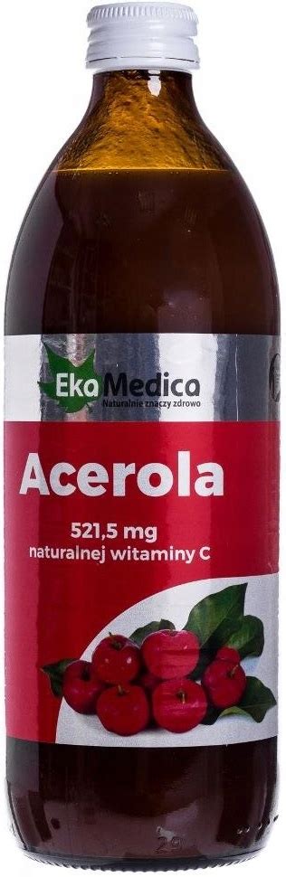 EKAMEDICA Sok z aceroli naturalny bez cukru z wiatminą C 1000ml