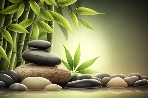 Premium Photo Bamboo And Stones In A Wellness Spa Generative Ai Zen