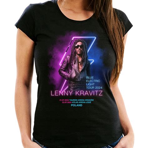 Lenny Kravitz Blue Electric Light Tour T Shirt Koszulka Damska M