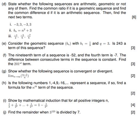 Solved D State Whether The Following Sequences Are Chegg