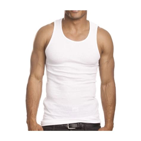 3x Mens A Shirt 100 Cotton Ribbed Tank Top Undershirt Slim Muscle Tee White L