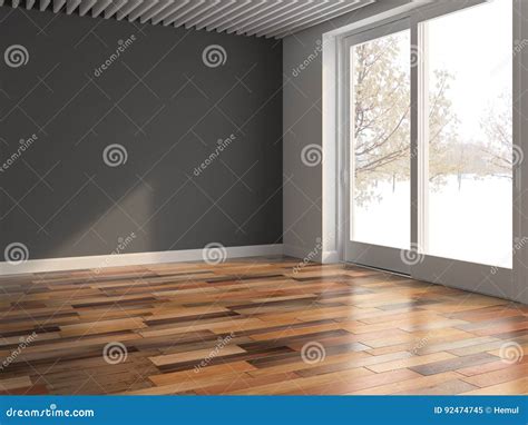 Interior Empty Room 3D Rendering Stock Illustration Illustration Of